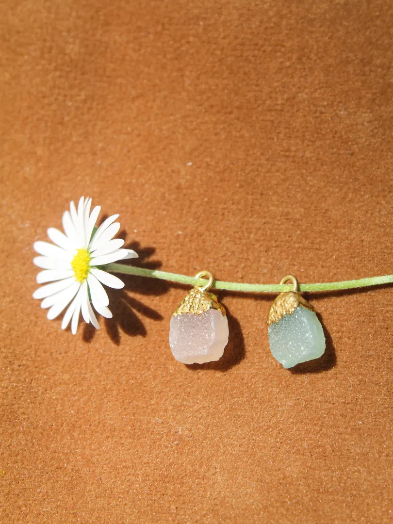 Druzy Agate Pendant (blue haze)