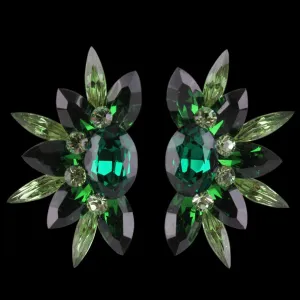 Earrings, Olivine - Emerald - Peridot Rhinestones