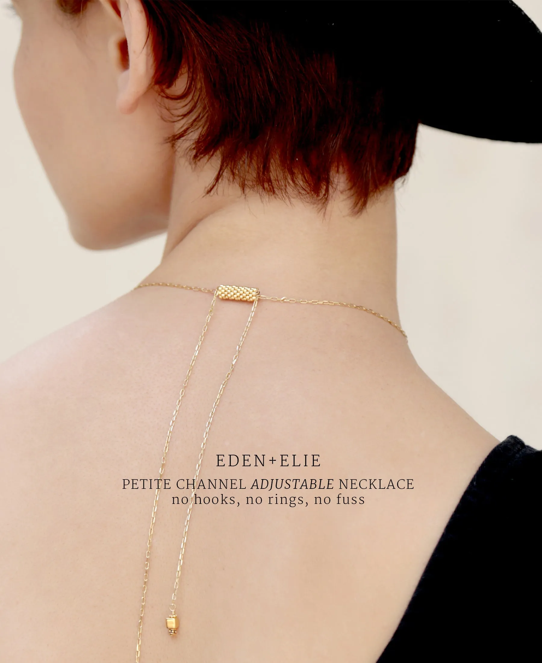 EDEN   ELIE Everyday Adjustable Length Necklace - light oyster