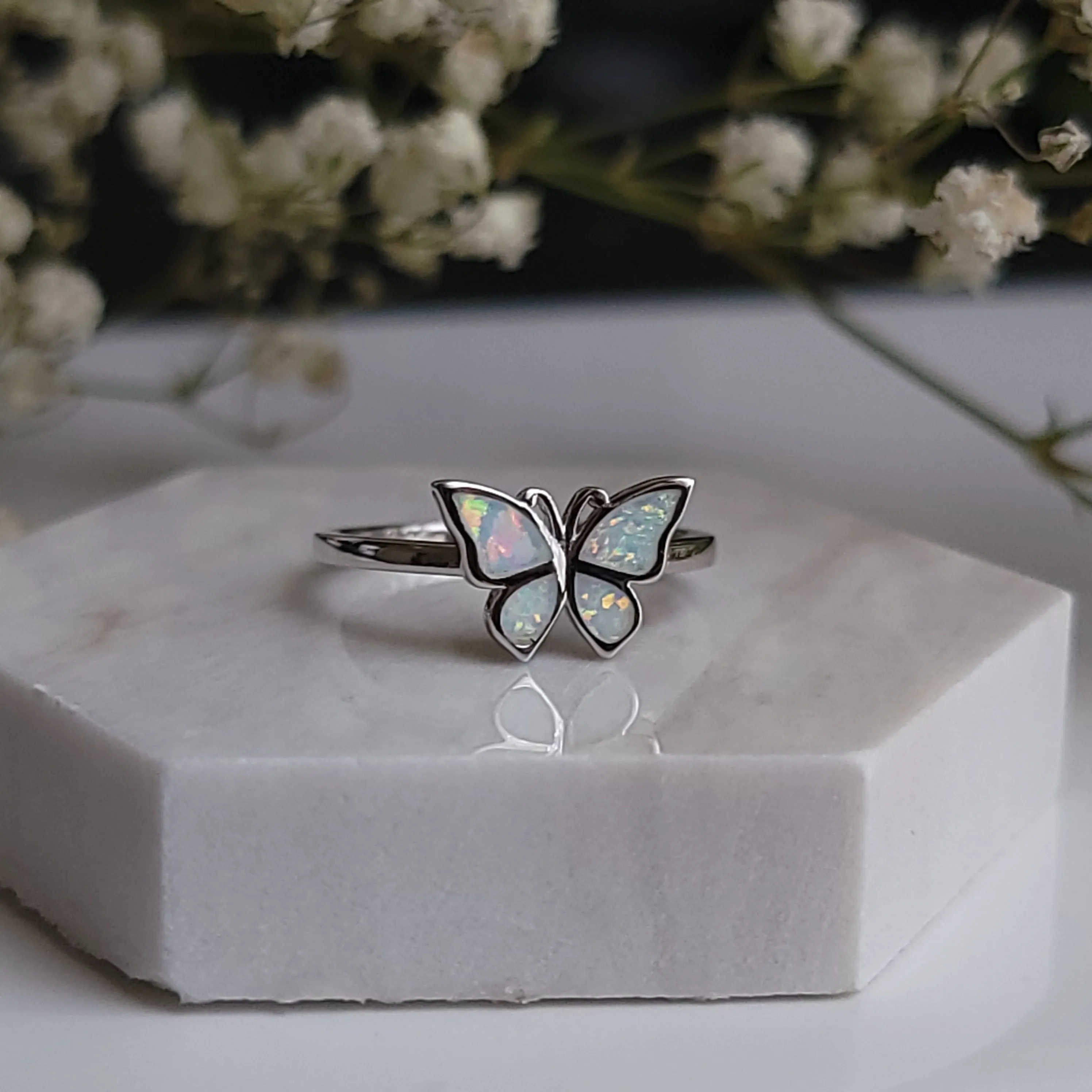 Flutter - Butterfly Opal Ring Sterling Silver