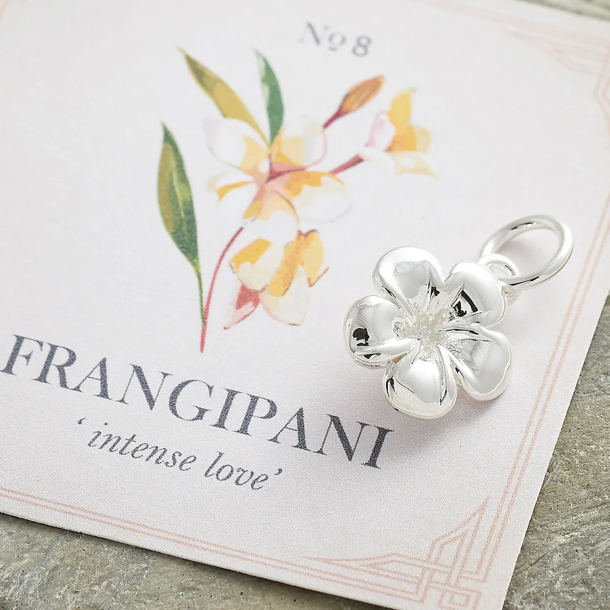 Frangipani Flower Silver Charm