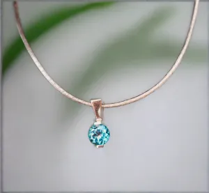 Frank Ruebel 14k Yellow Gold Blue Topaz Necklace
