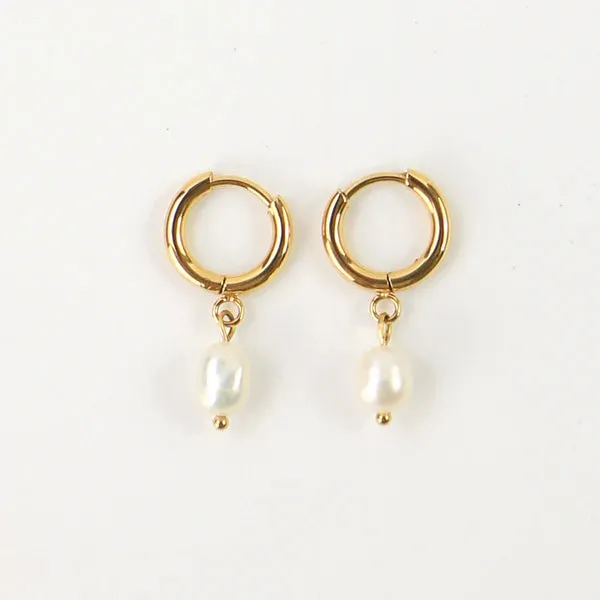Freshwater Pearl Hoop Earrings