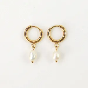 Freshwater Pearl Hoop Earrings