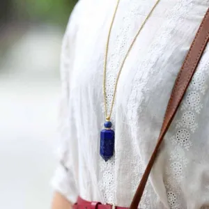 'Gamarra' Lapis Lazuli Essential Oil Diffuser Bottle Pendant Necklace