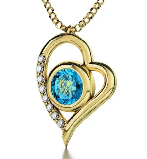 Gemini Sign, 14k Gold Diamonds Necklace, Swarovski