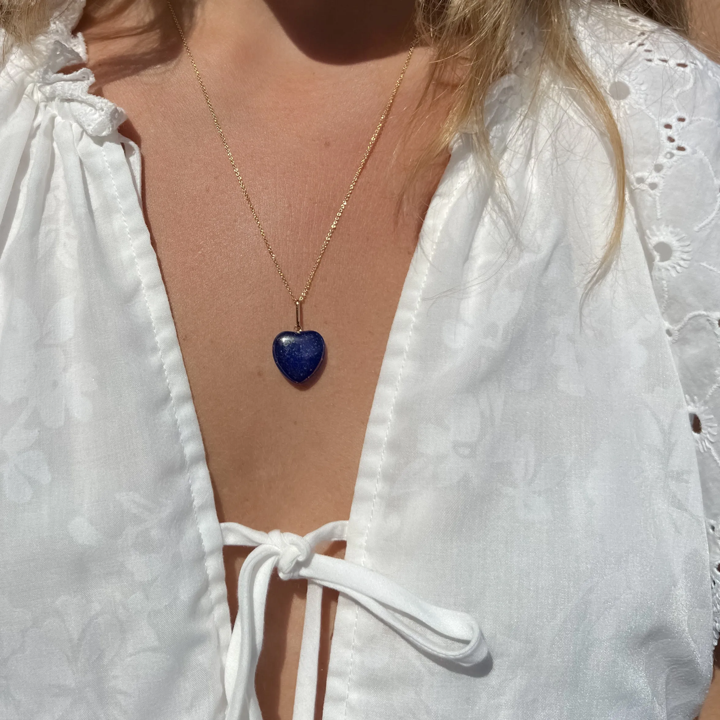 Gemma Lapis Heart Necklace