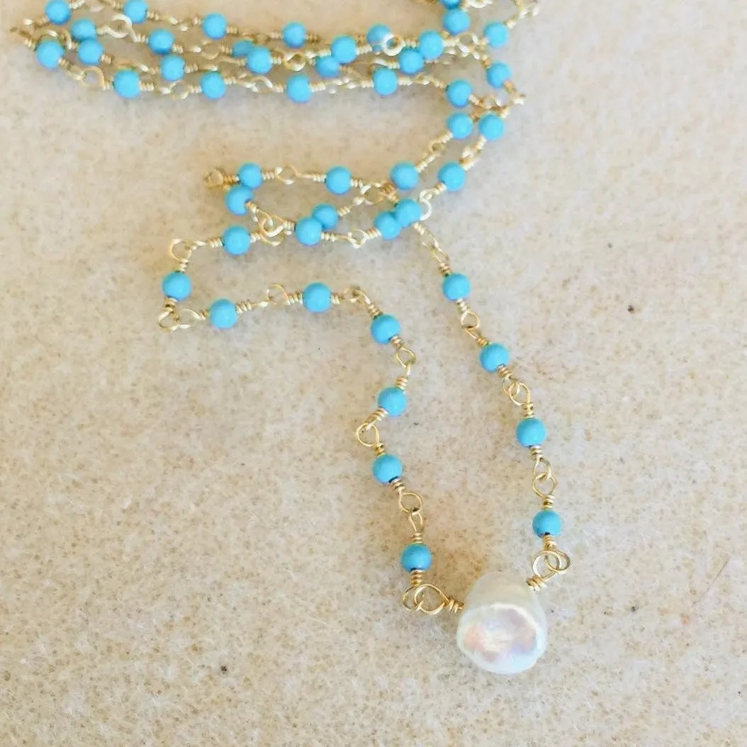 Gemstone Necklace - Keshi