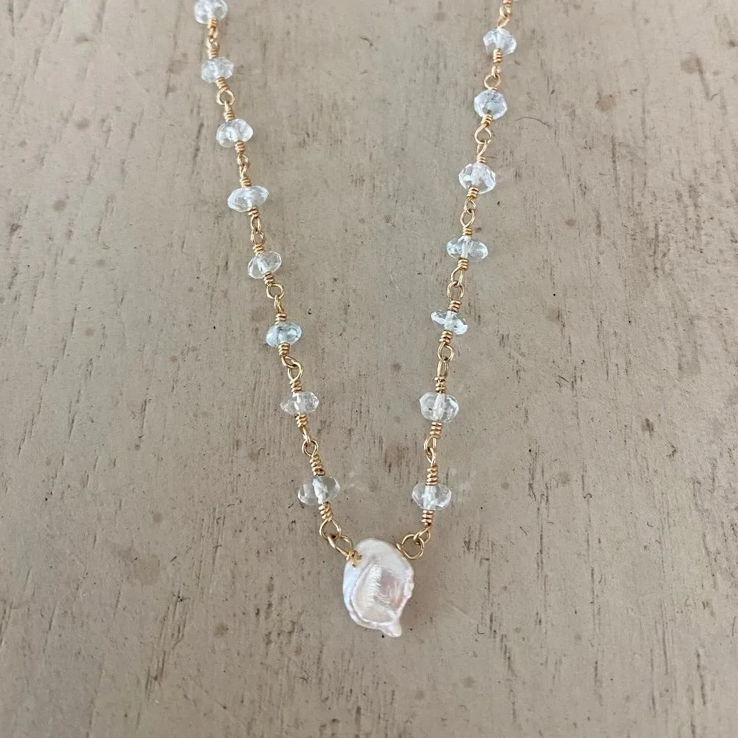 Gemstone Necklace - Keshi