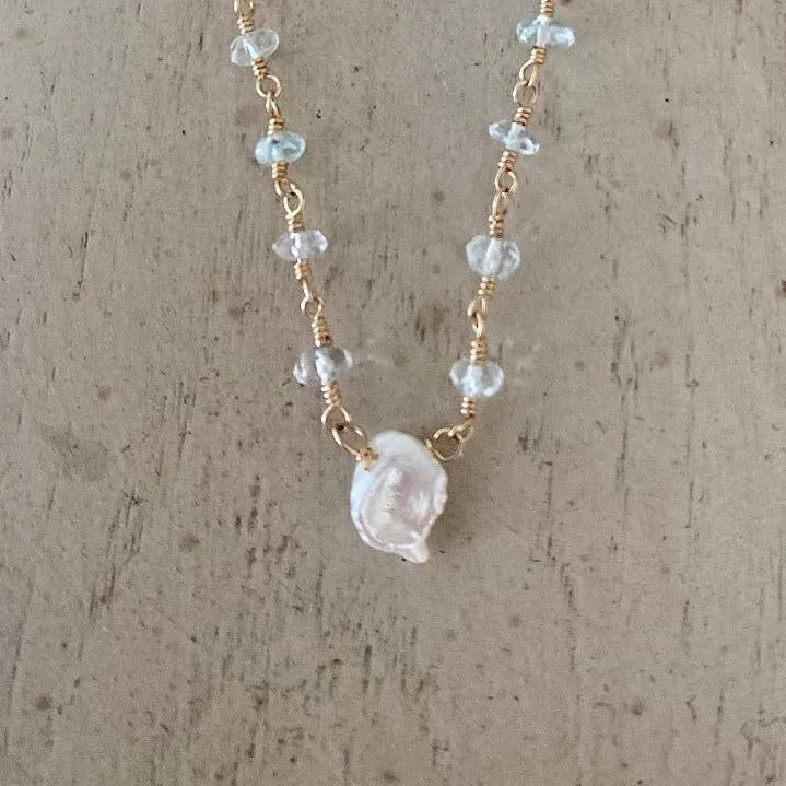 Gemstone Necklace - Keshi