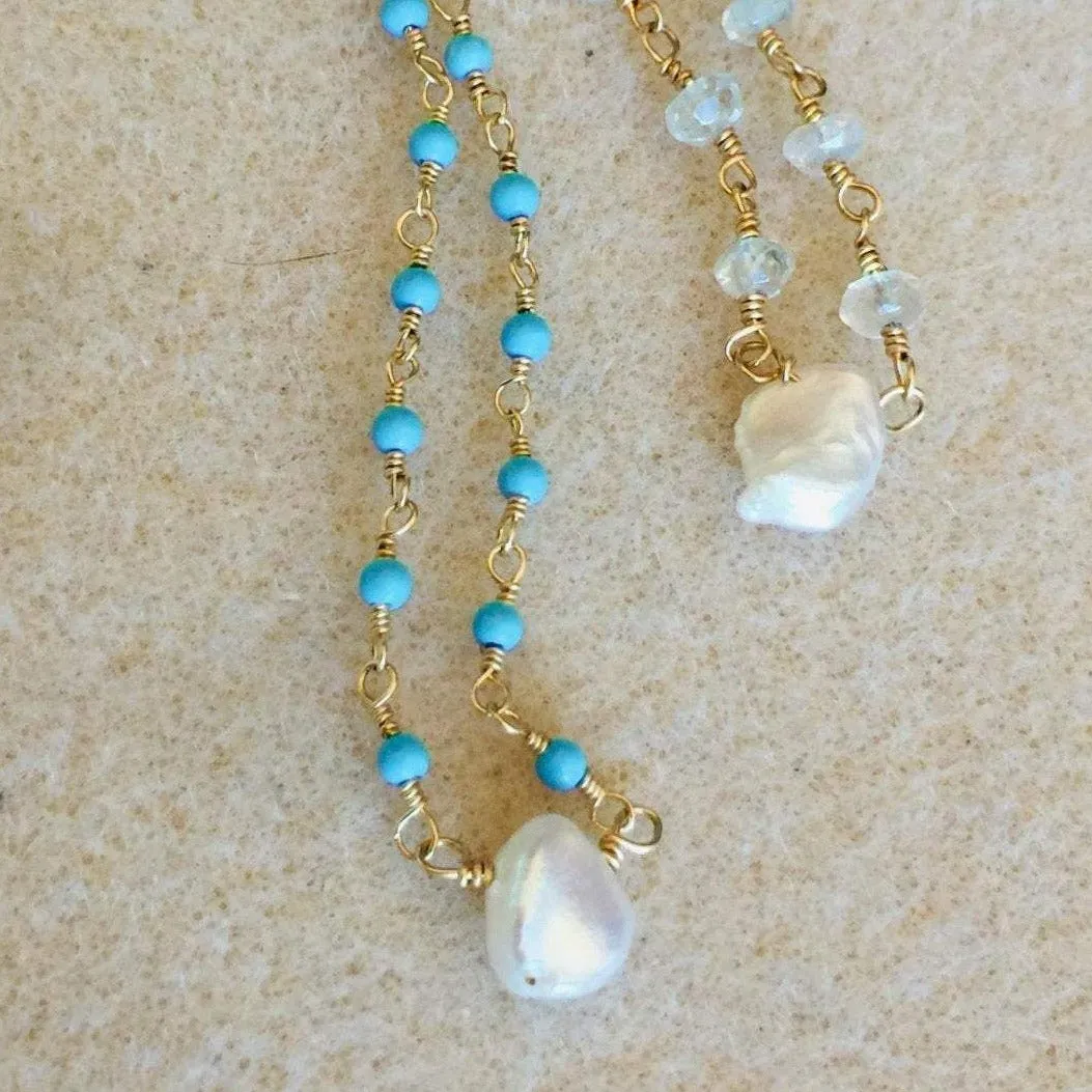 Gemstone Necklace - Keshi