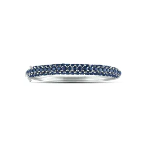 Genuine Sapphire and Sterling Silver Fashion Bangle