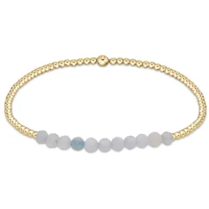 Gold Bliss 2mm Bead Bracelet - Aquamarine