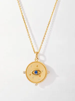 Gold visionary charm necklace