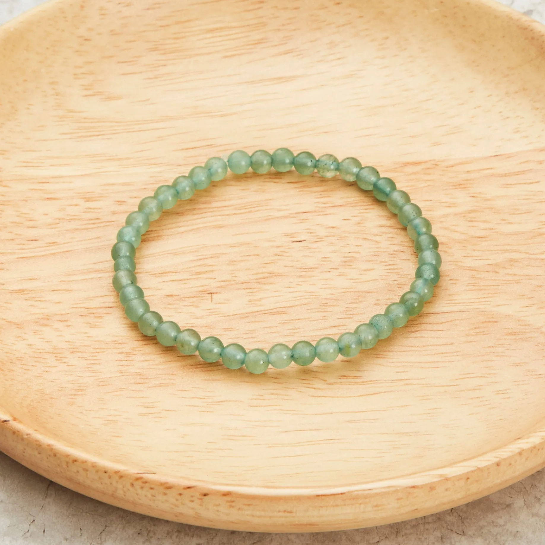Green Aventurine Mini Beaded Gemstone Stretch Bracelet