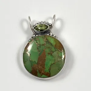 Green Copper Turquoise & Peridot Pendant