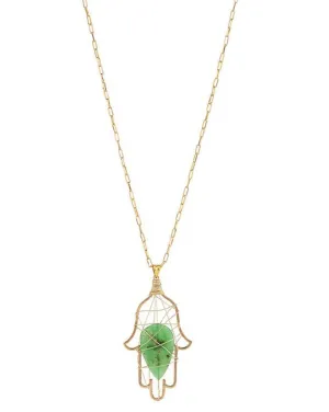 Hamsa Silver Pendant Necklace