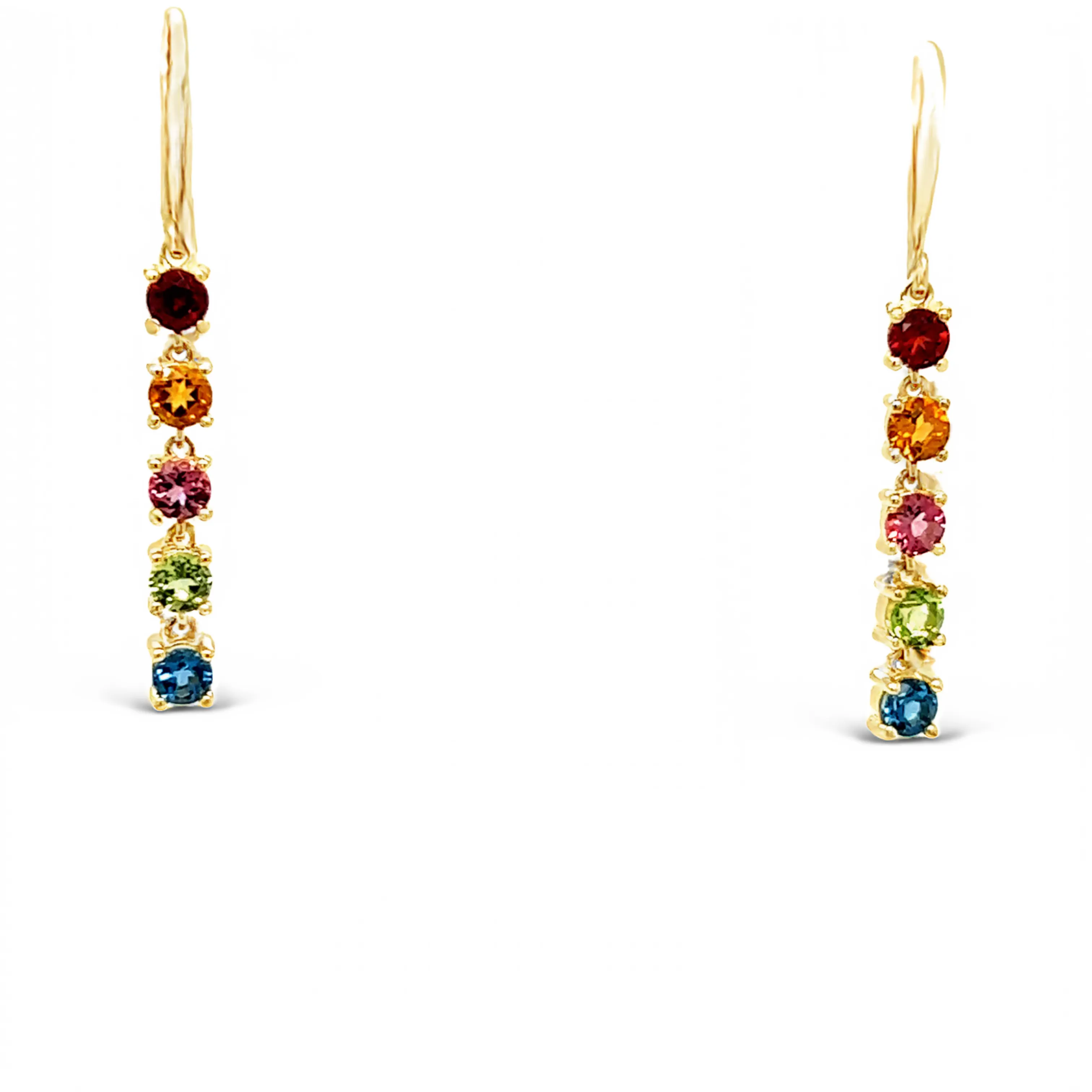 Hanging Vivid Gemstone Drop Earrings