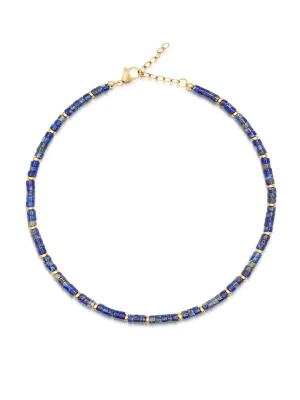 Heishi Blue Lapis Choker with Gold