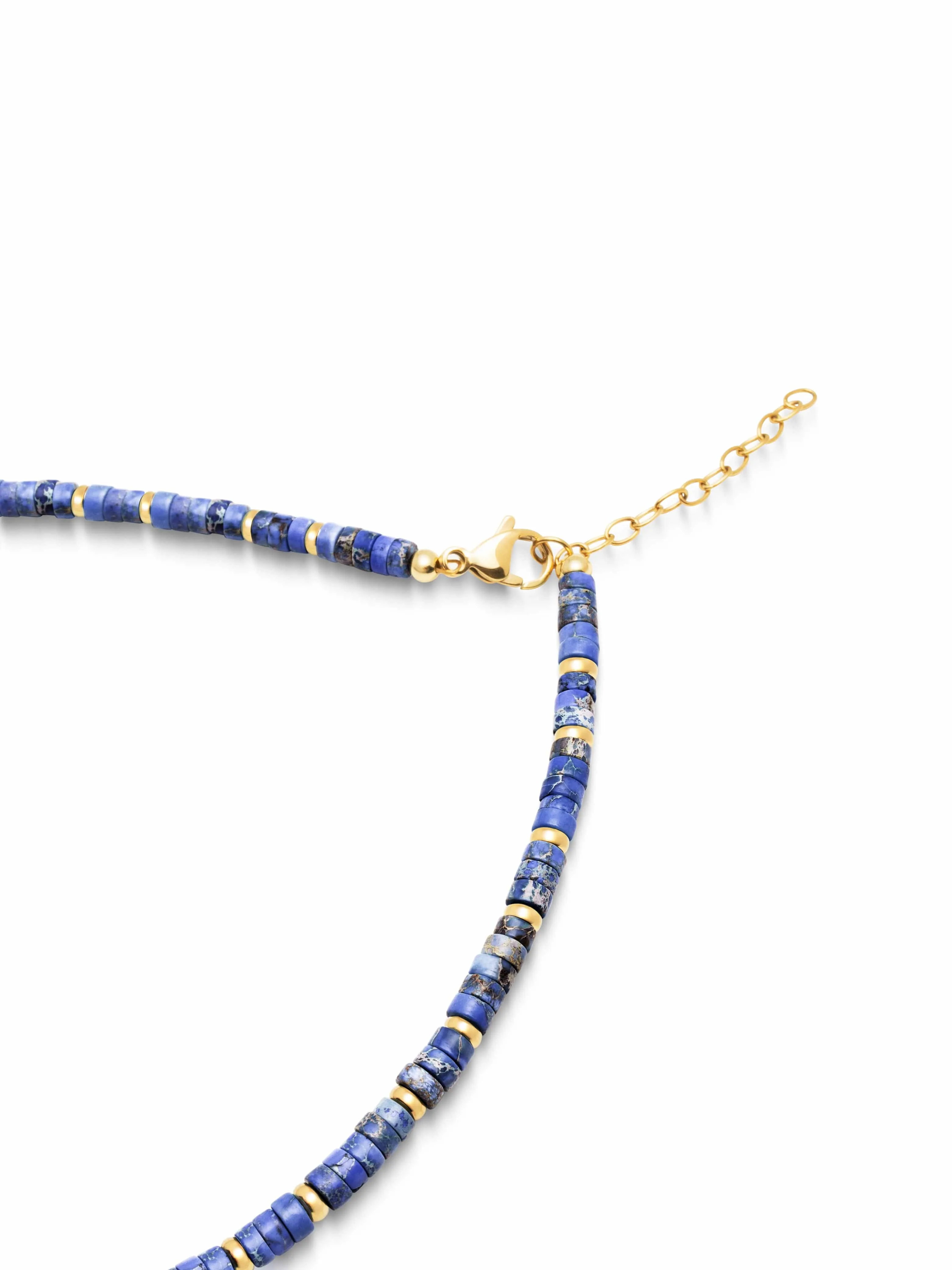 Heishi Blue Lapis Choker with Gold