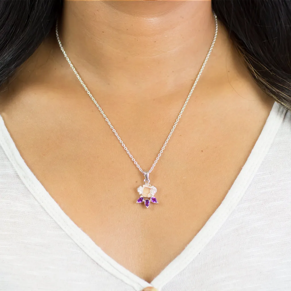 Herkimer Diamond and Amethyst Necklace