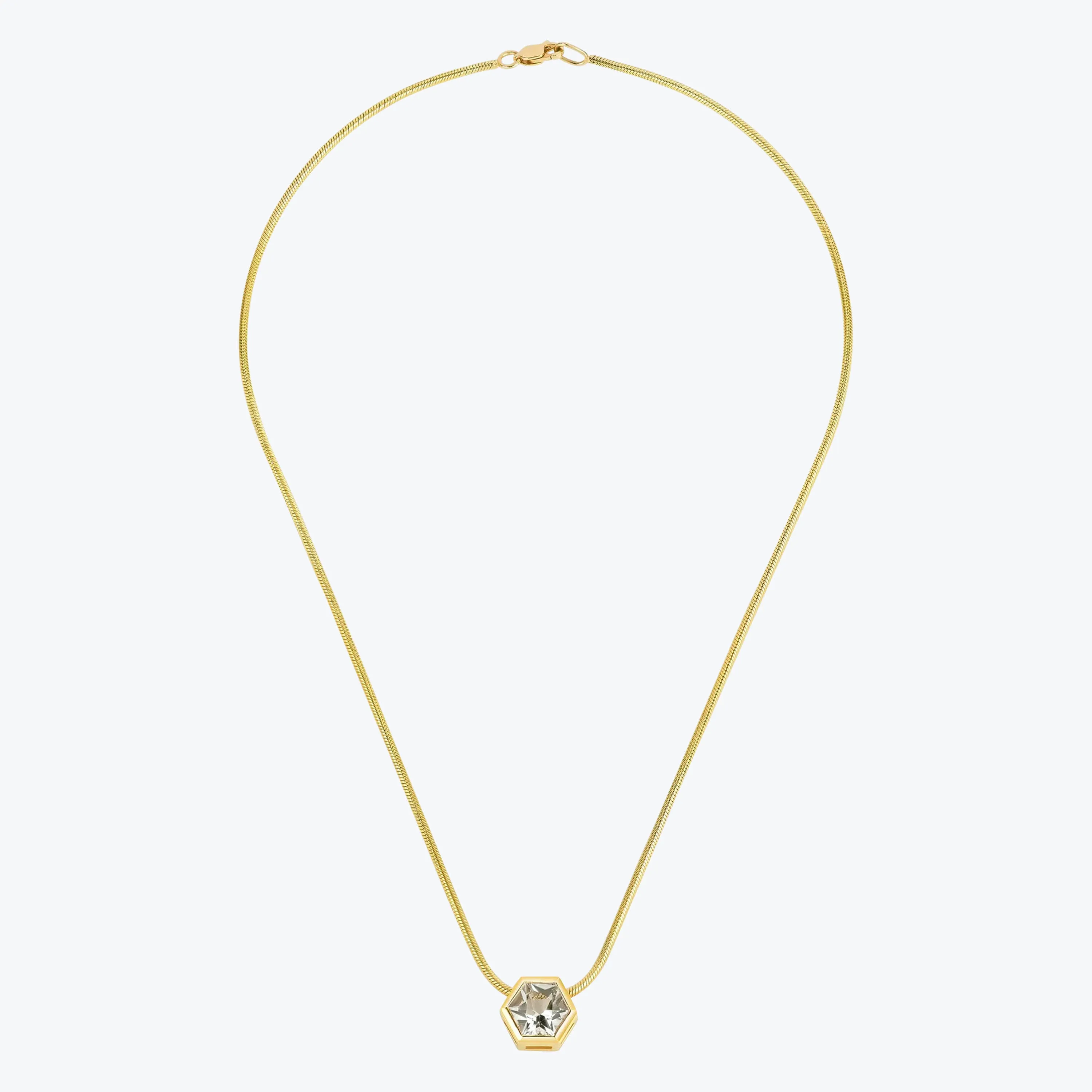 Hexagon Gem Necklace