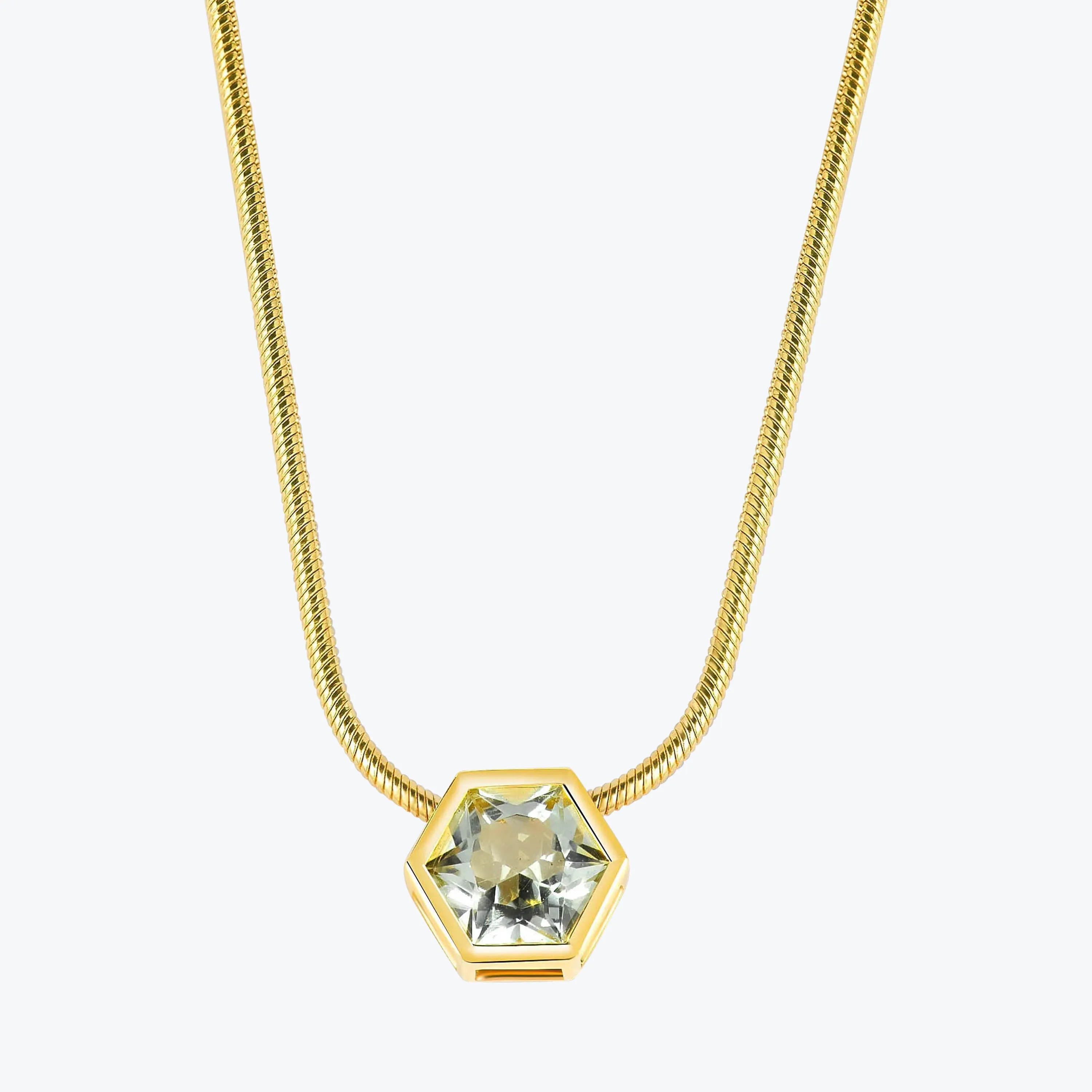 Hexagon Gem Necklace