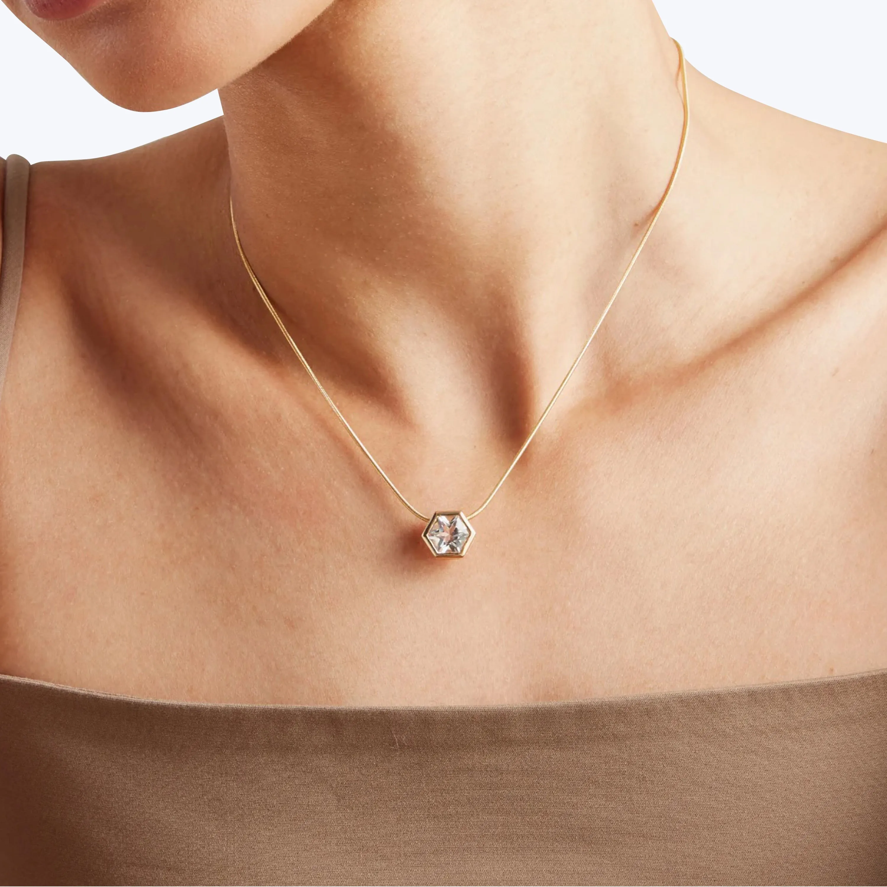 Hexagon Gem Necklace