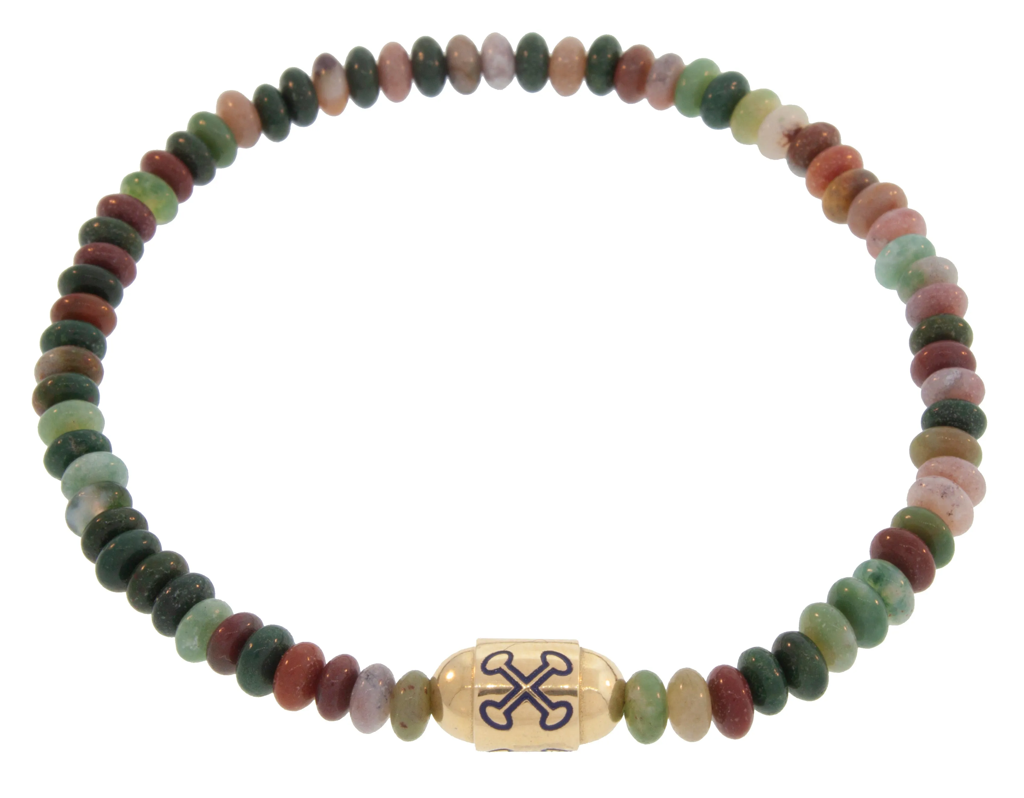 I CANNOT DIE Enameled Round Bolt Bead Bracelet