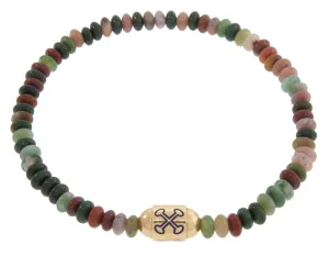 I CANNOT DIE Enameled Round Bolt Bead Bracelet
