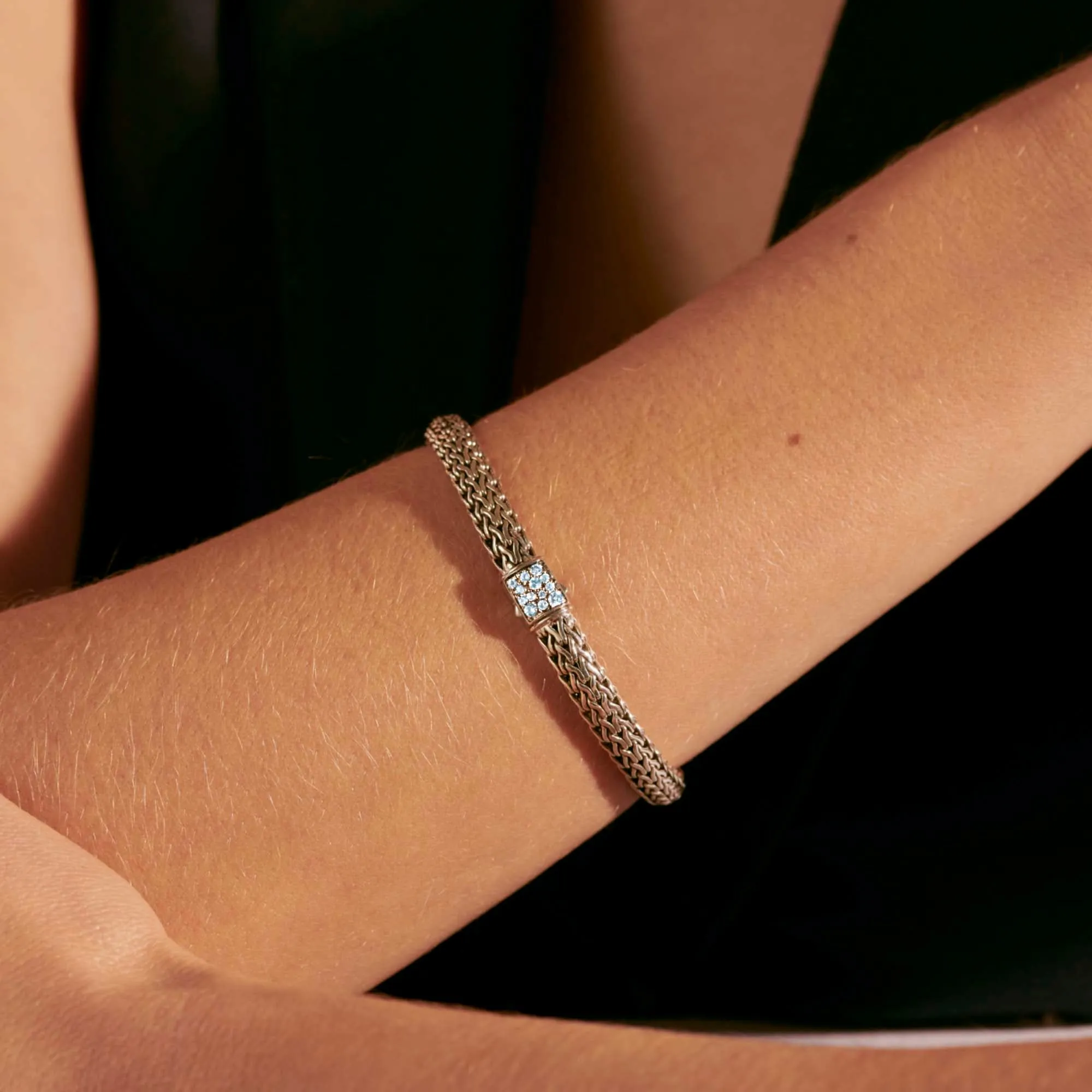 Icon Bracelet, Sterling Silver, Reversible Gemstones, 6.5MM|BBS90422RVBLS2AQ
