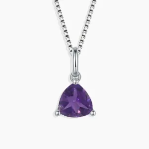 Irosk Trillion cut Pendant in Sterling Silver -  Amethyst