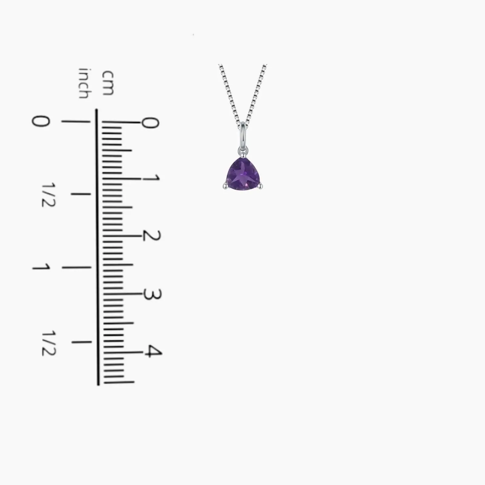 Irosk Trillion cut Pendant in Sterling Silver -  Amethyst