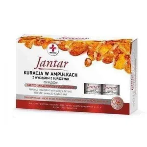 Jantar Medica treatment ampoules with extract of amber for damaged hair 5ml x 5 pieces