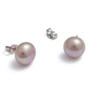 JERSEY PEARL 10-11M BUTTON STUD PURPLE E10PURPLE