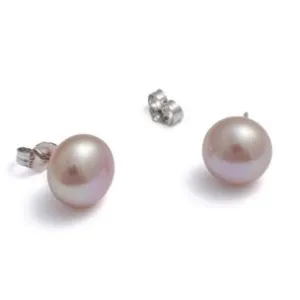 JERSEY PEARL 10-11M BUTTON STUD PURPLE E10PURPLE