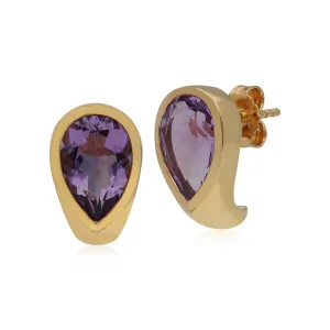 Kosmos Amethyst Ohrringe in Vergoldetem Sterling Silber