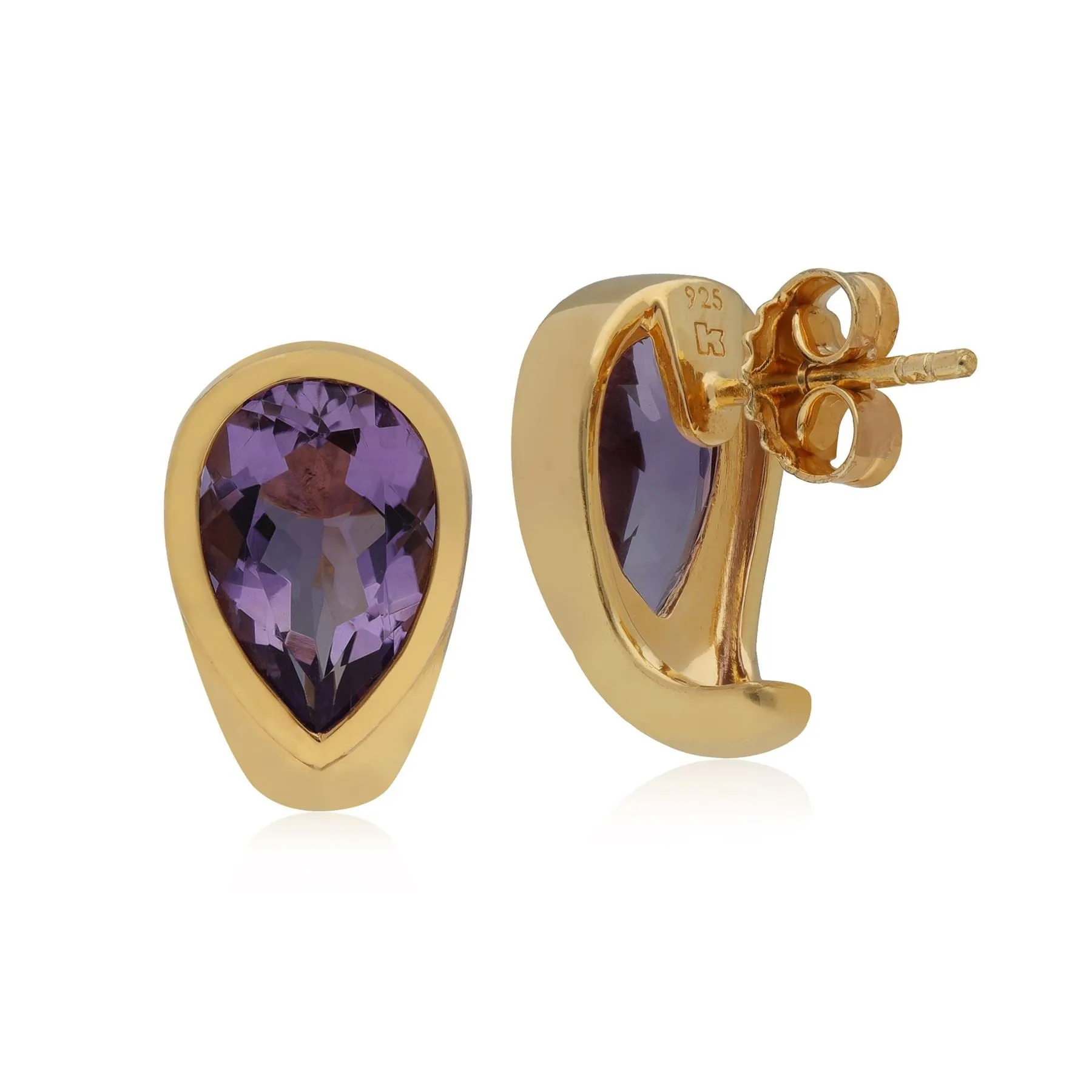 Kosmos Amethyst Ohrringe in Vergoldetem Sterling Silber