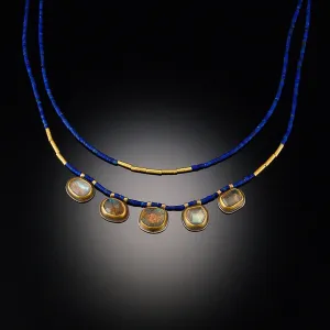Labradorite and Lapis Bead Necklace