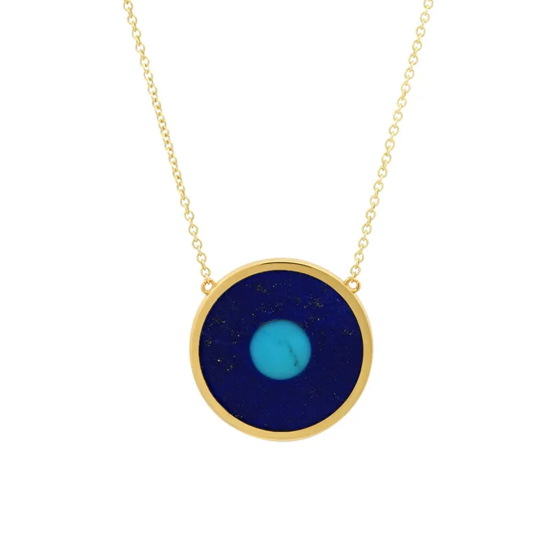 Lapis Inlay Evil Eye Necklace