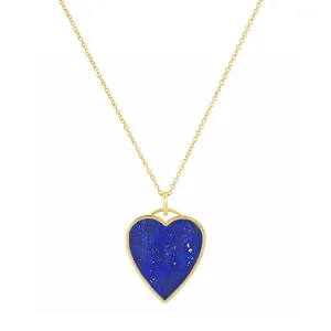 Lapis Inlay Heart Necklace