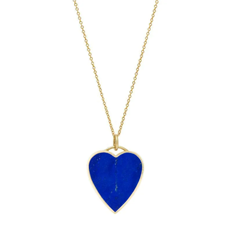 Lapis Inlay Heart Necklace