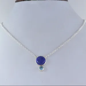 Lapis lazuli Sterling Silver Necklace 925 Sterling Silver