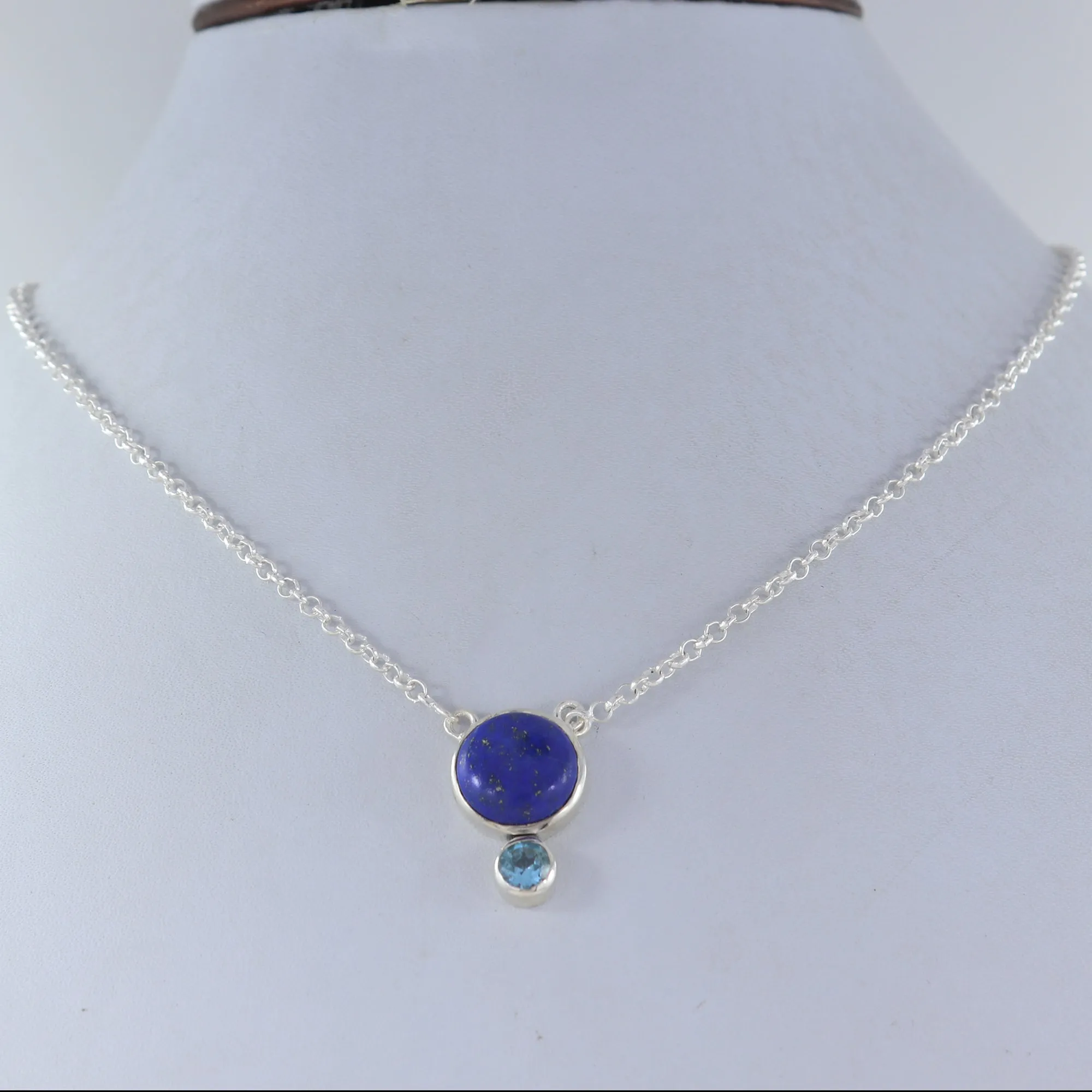 Lapis lazuli Sterling Silver Necklace 925 Sterling Silver