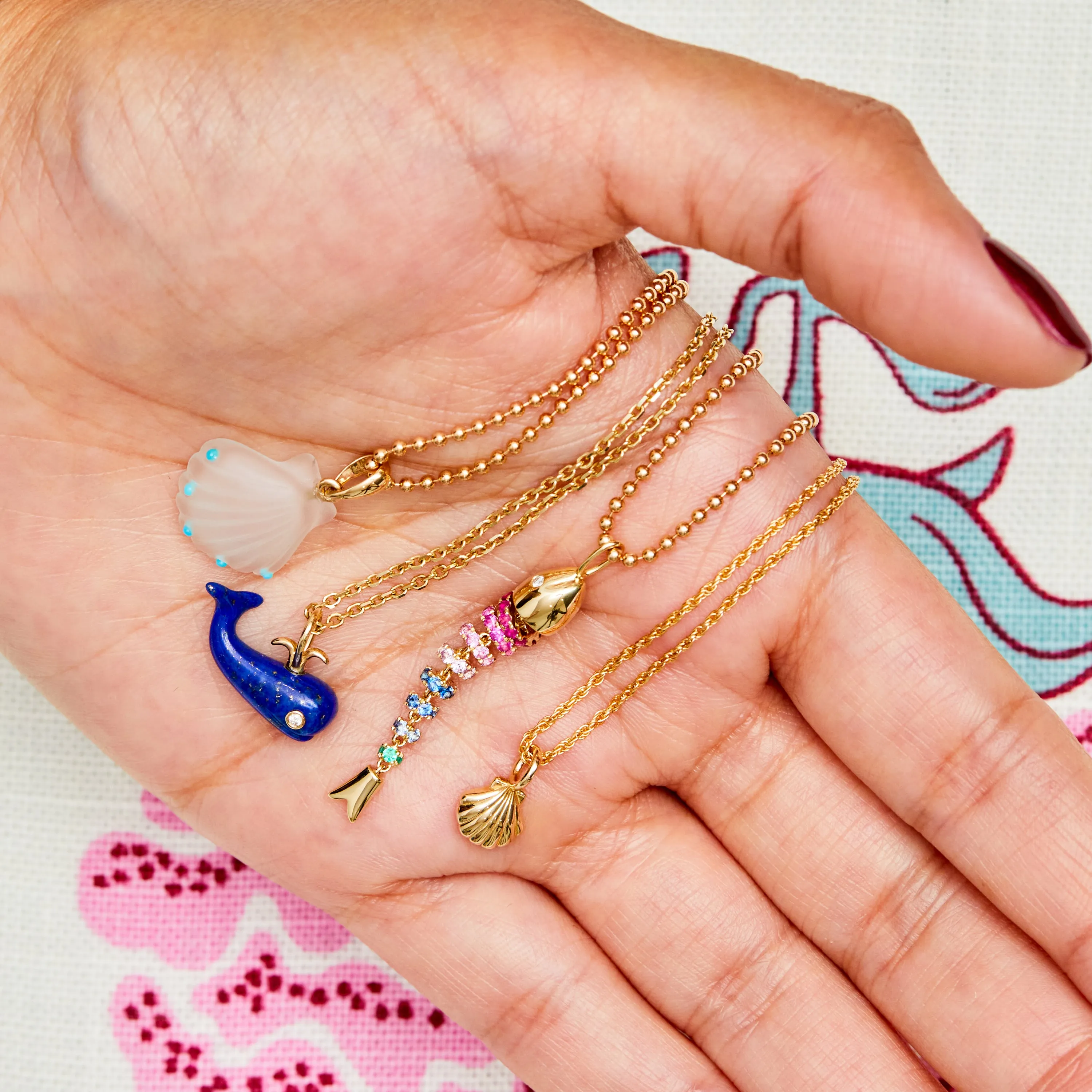 Lapis Migrating Whale Charm