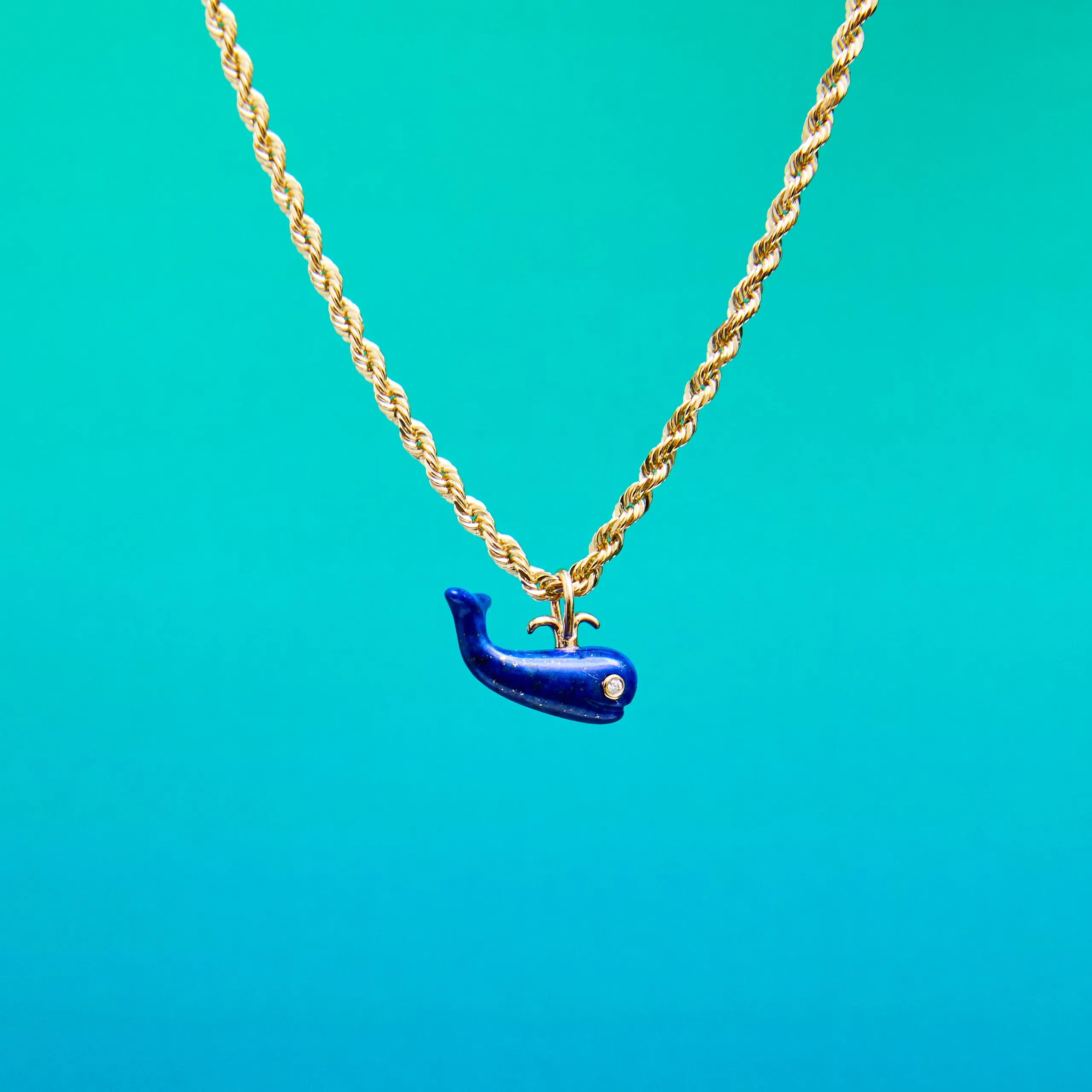 Lapis Migrating Whale Charm