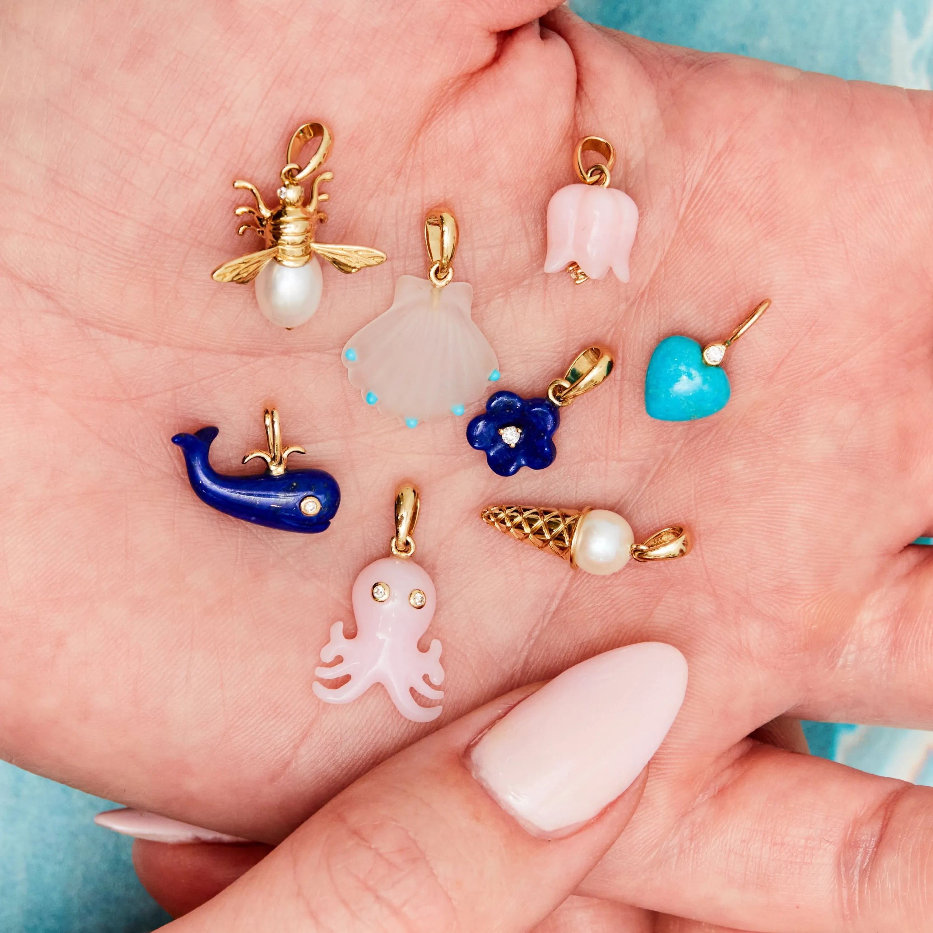 Lapis Migrating Whale Charm