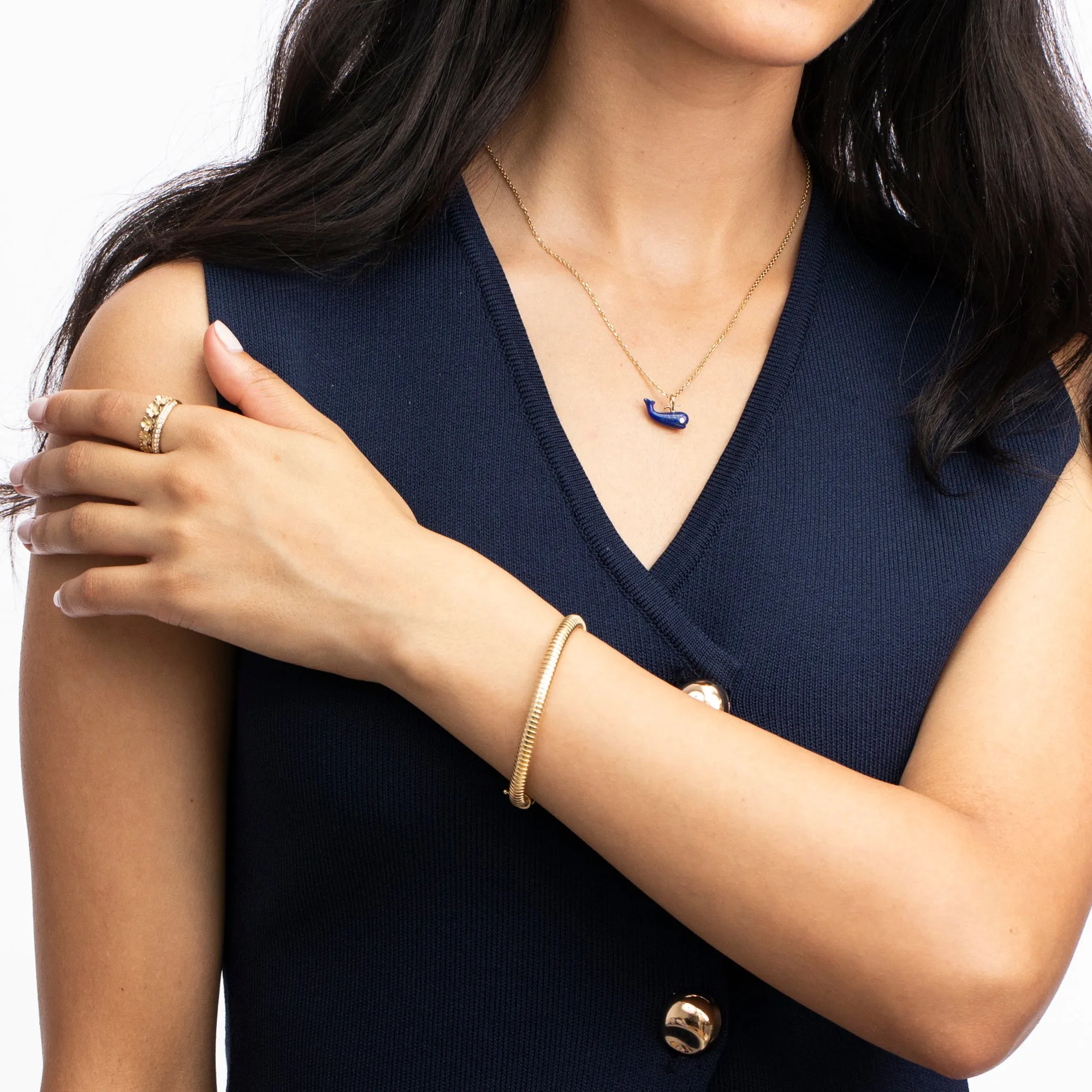 Lapis Migrating Whale Charm