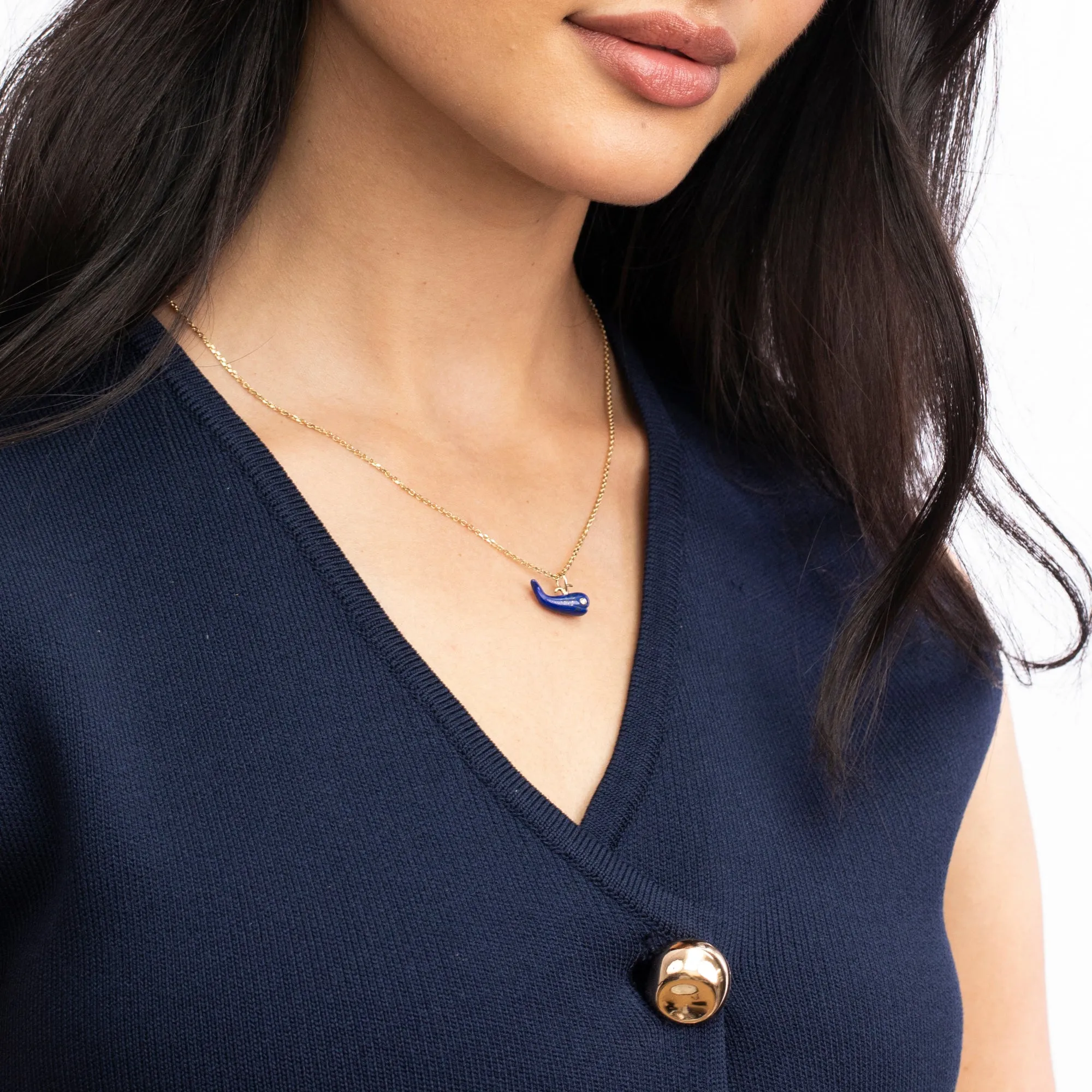 Lapis Migrating Whale Charm