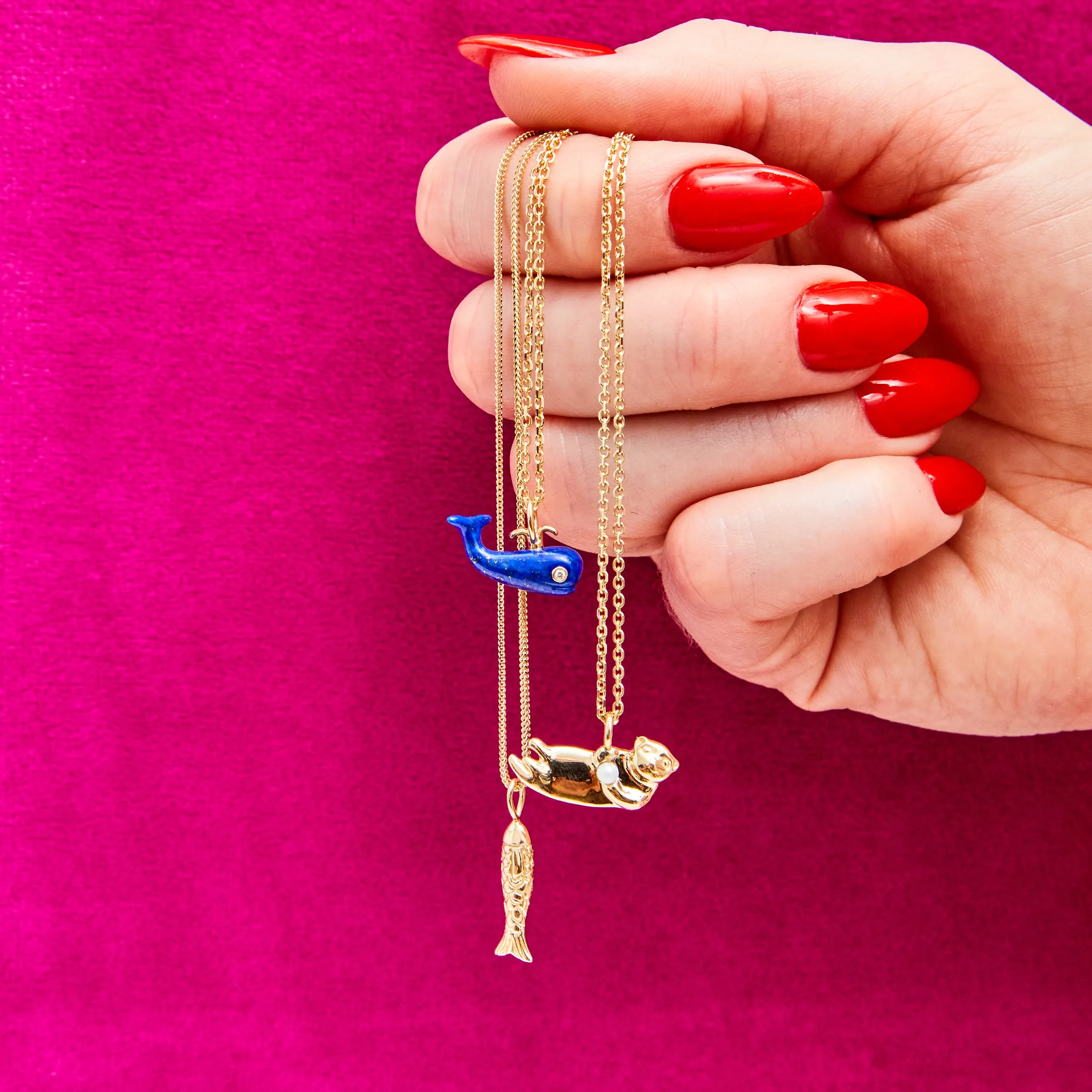 Lapis Migrating Whale Charm